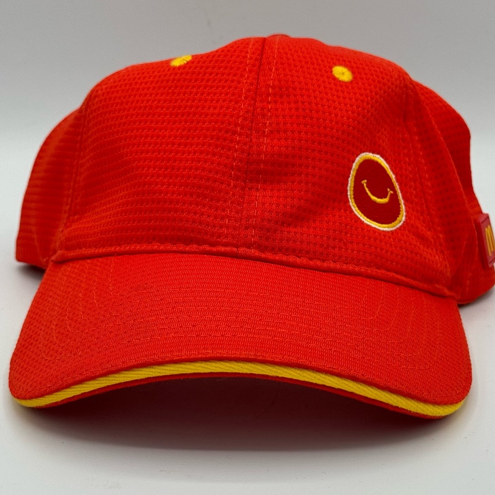 McDonald’s Employee 2020 Red and Gold Smiley Face SnapBack Hat